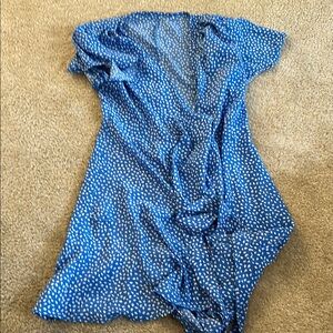 Blue and White Polka Dot Dress